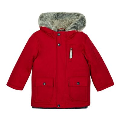 Boys' red 3-in-1 parka jacket